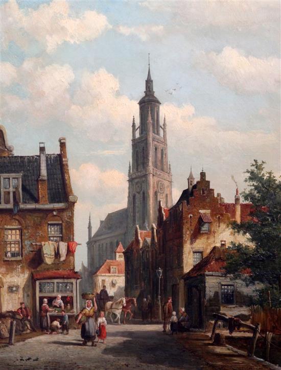 William Dommersen (1850-1927) Street scene, Bruges 18 x 14in.